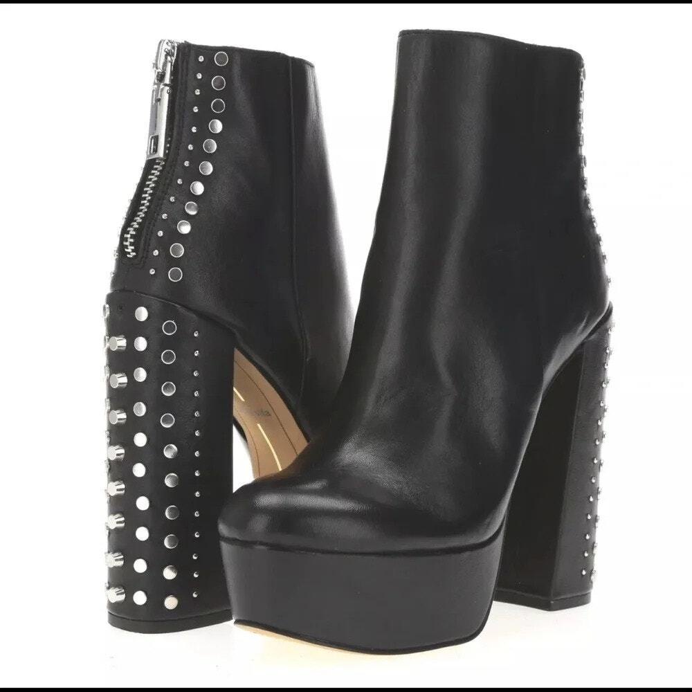 Dolce Vita Liv Studded Leather Platform Ankle Boots